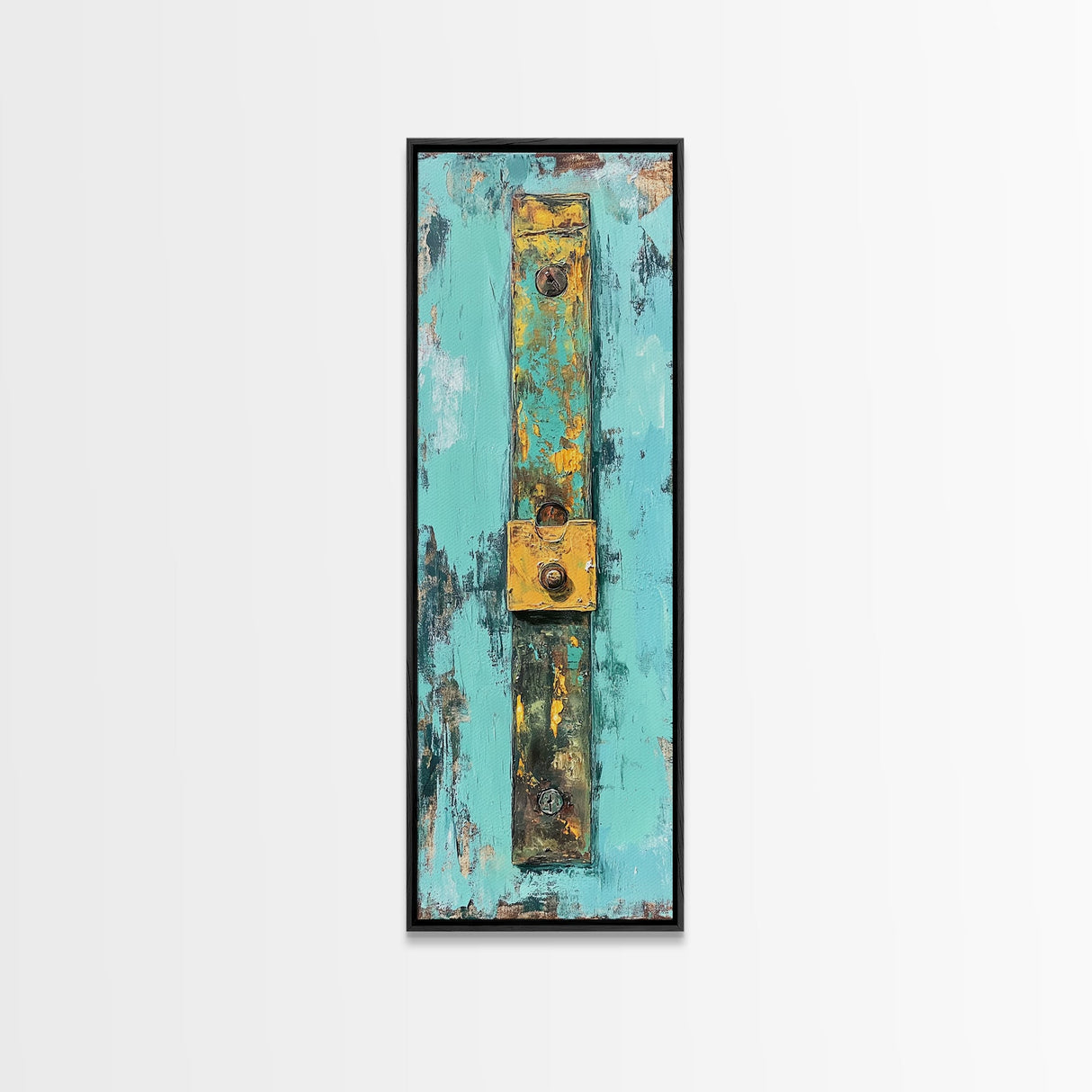 Textured Rustic Art, Canvas Print, Wabi Sabi Wall Art, Teal Wall Art, Abstract Minimalist Art, Tall Narrow Art, Farmhouse Decor
