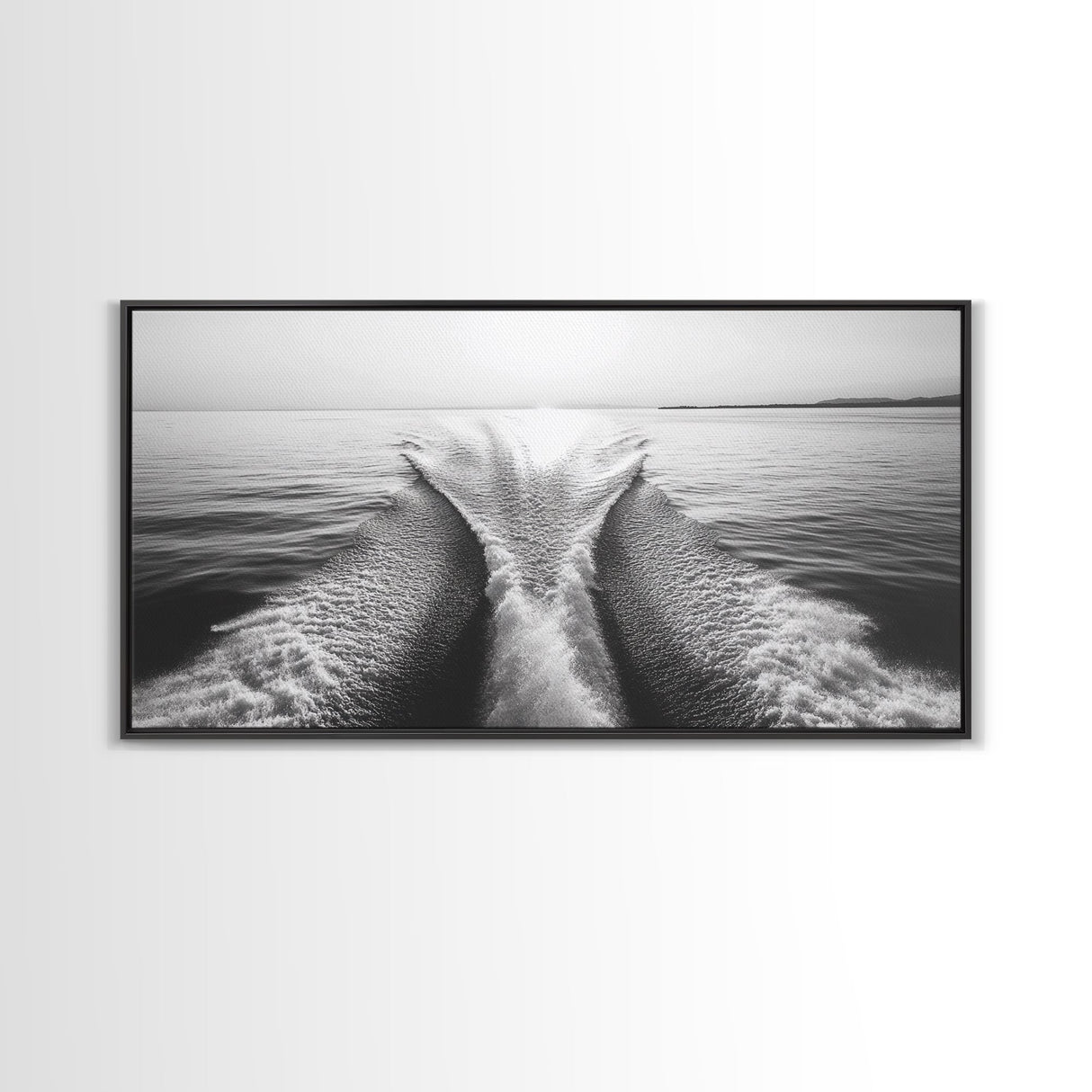 Nautical painting, ocean waves, coastal decor, seascape painting, panoramic art, extra wide art, framed canvas print
