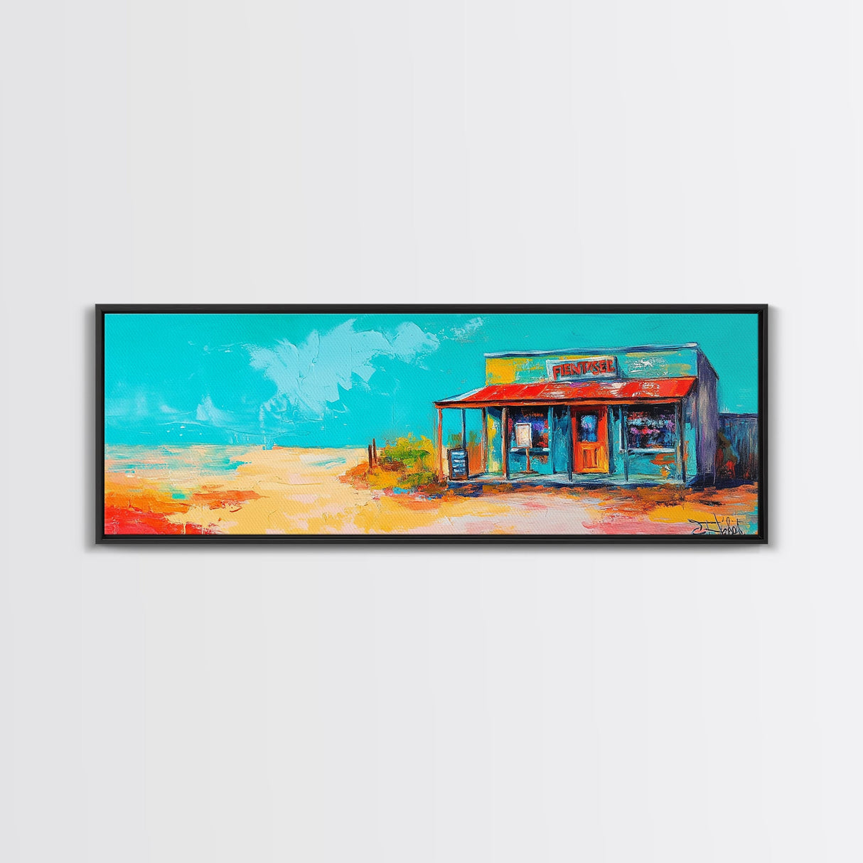 Southwest Wall Art, Framed Canvas Print, Chicano Art, Rustic Decor, Extra Wide Art, Joshua Tree Art, Moody Art, Above Sofa Art, Gift Idea