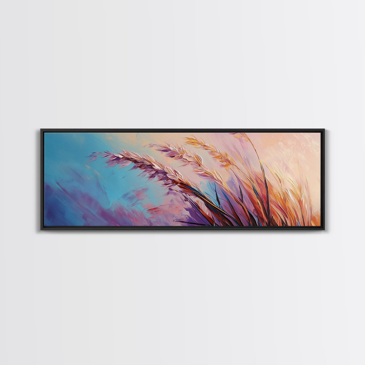 Soft Wheat Field, wildflower painting, wabi sabi art, botanical prints, soft colors, minimal decor, modern home, canvas print