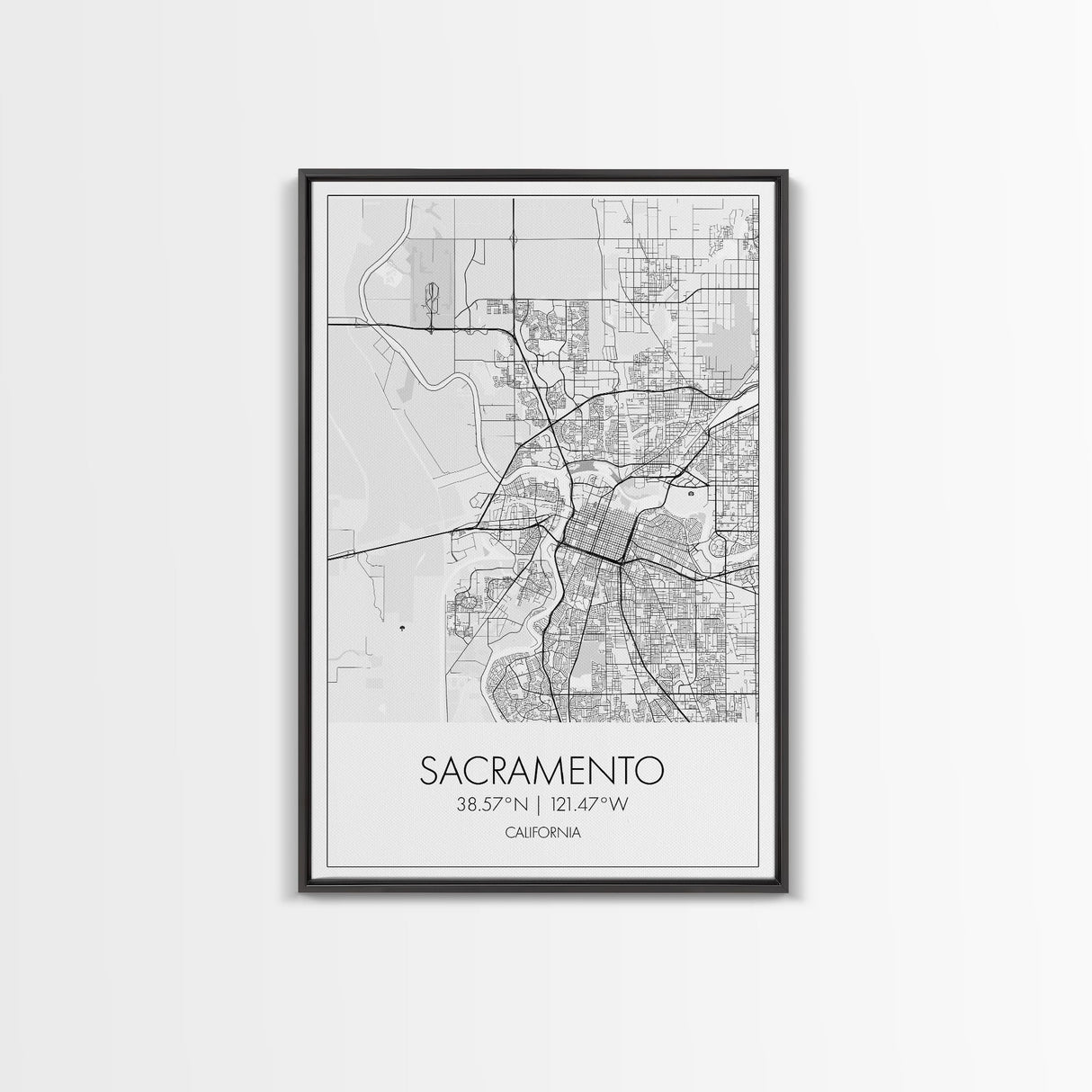 Sacramento Street Map, California Map, City Map Art, Minimalist Art, Wall Art, Canvas Print, Girls Room Art, Gift For Women, Travel Décor