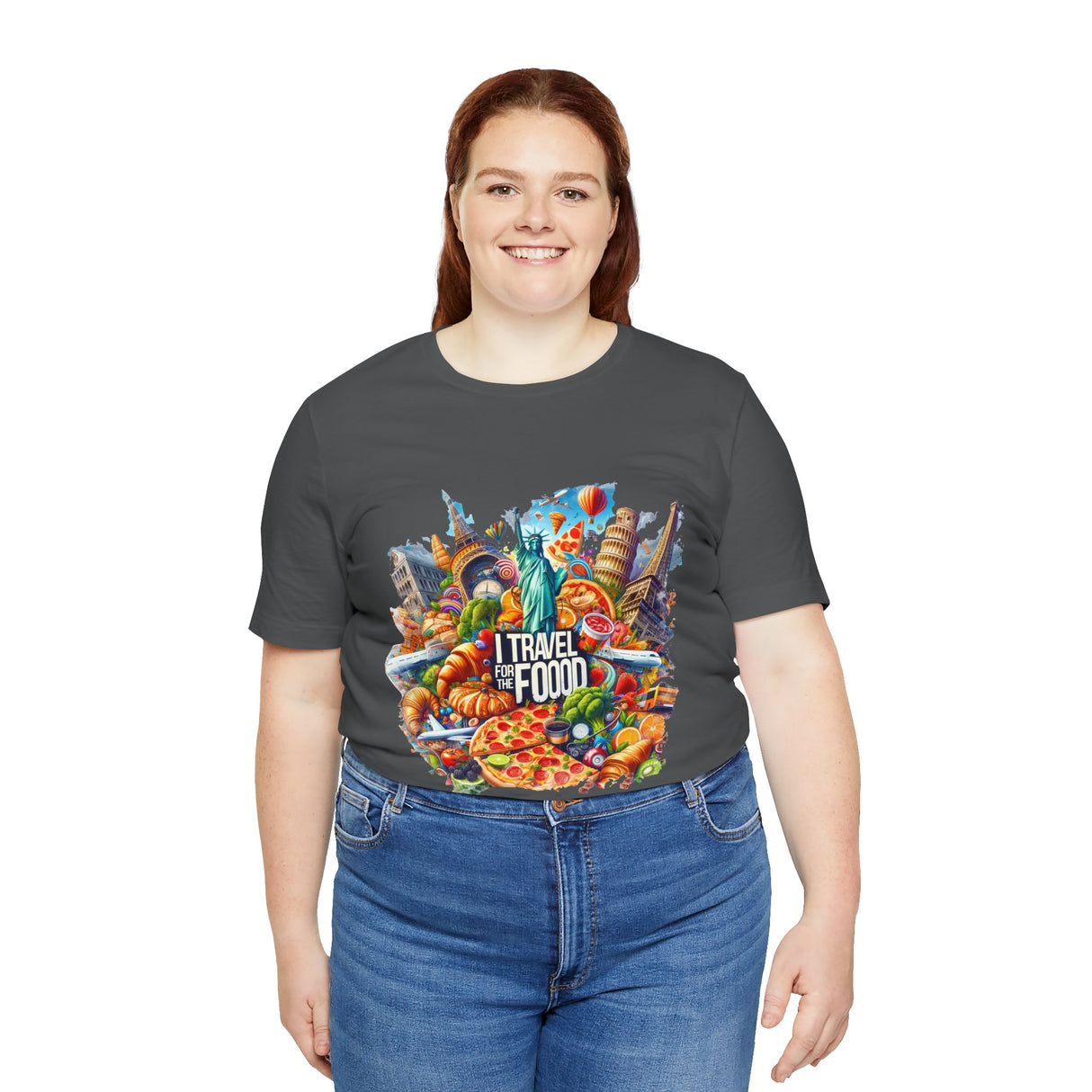 Camiseta "I Travel for The Food" a todo color
