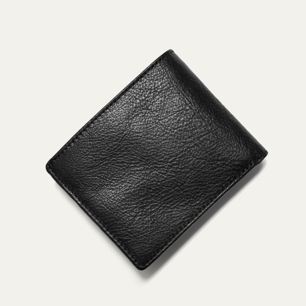 Companion Billfold Wallet by WILL Leather Goods in black leather, closed bifold, straight-on product view on a white background.