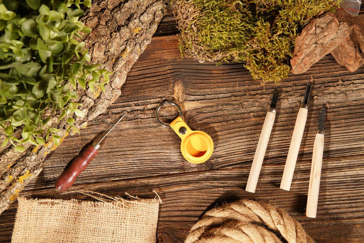 AirTag Case | Leather AirTag Keychain | Key Ring Holder