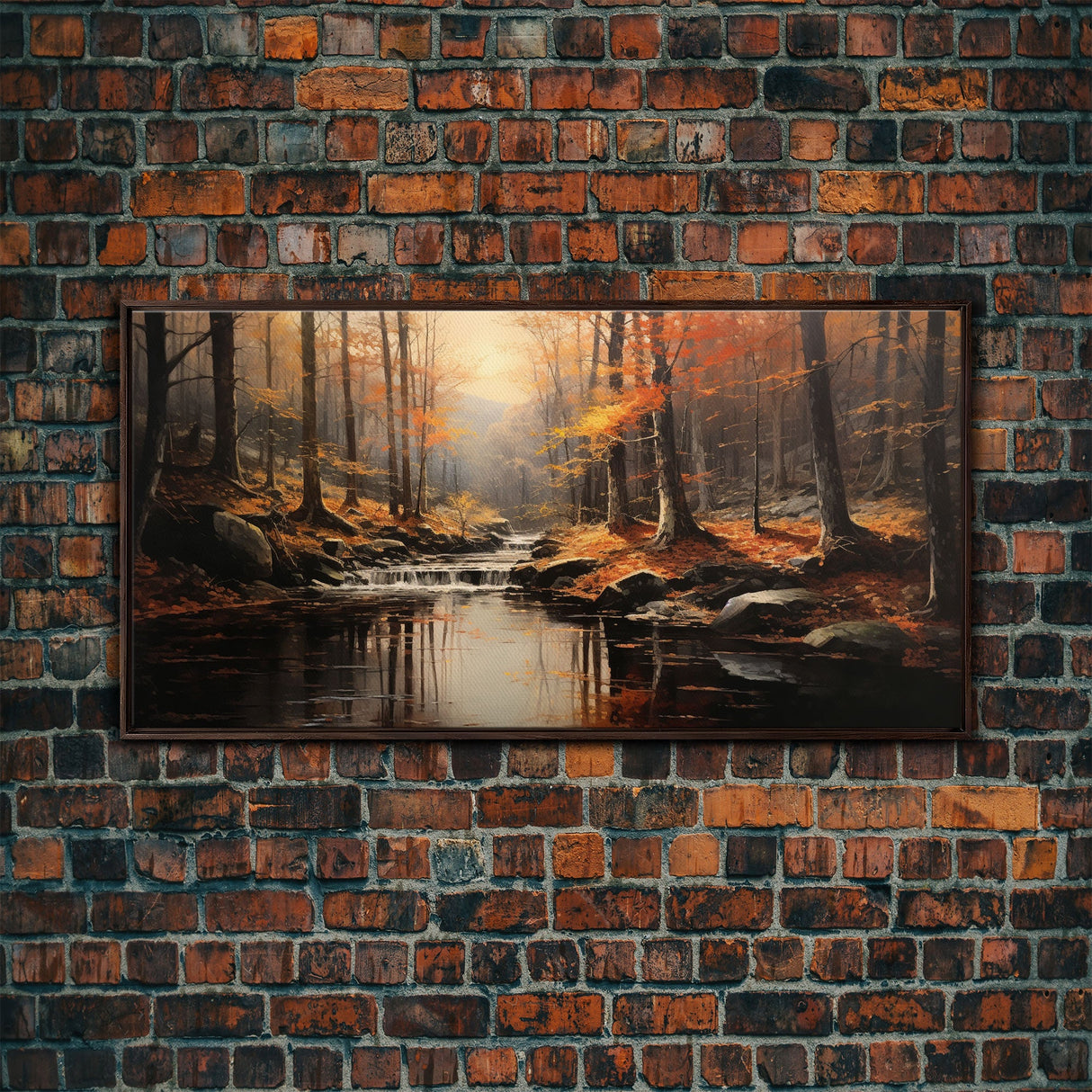 Fall Centerpiece Landscape Painting Canvas Print, Autumn Decor, Fall Centerpiece, Fall Home Decor, Fall Wall Decor, Fall Home Decor