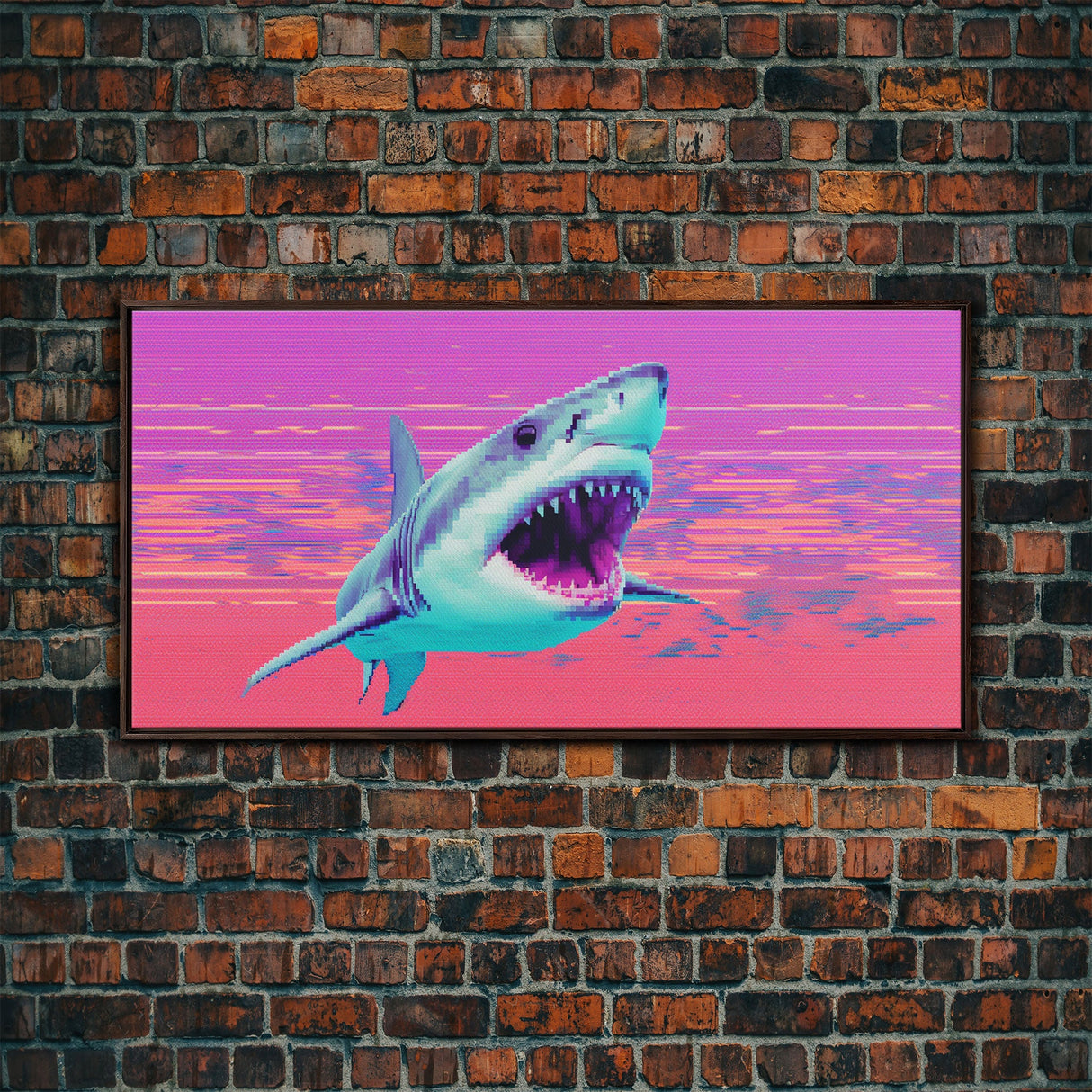 Shark Wall Art, Animal Wall Decor, Ocean Wall Art, Nature Wall Decor, Panoramic Wall Decor, Canvas Print, Wall Art, Framed Canvas Art