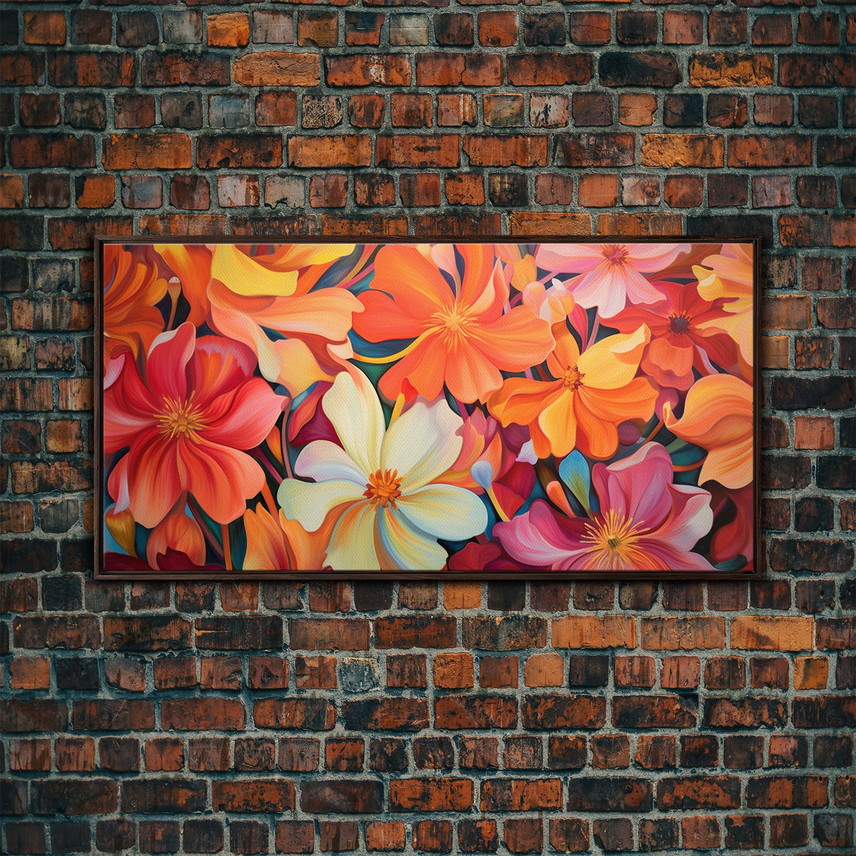 Hibiscus Wall Art, Flowers Wall Art, Colorful Fowers, Panoramic Art, Wall Art, Canvas Art, Landscape Art, Gift For Grandma, College Dorm Art