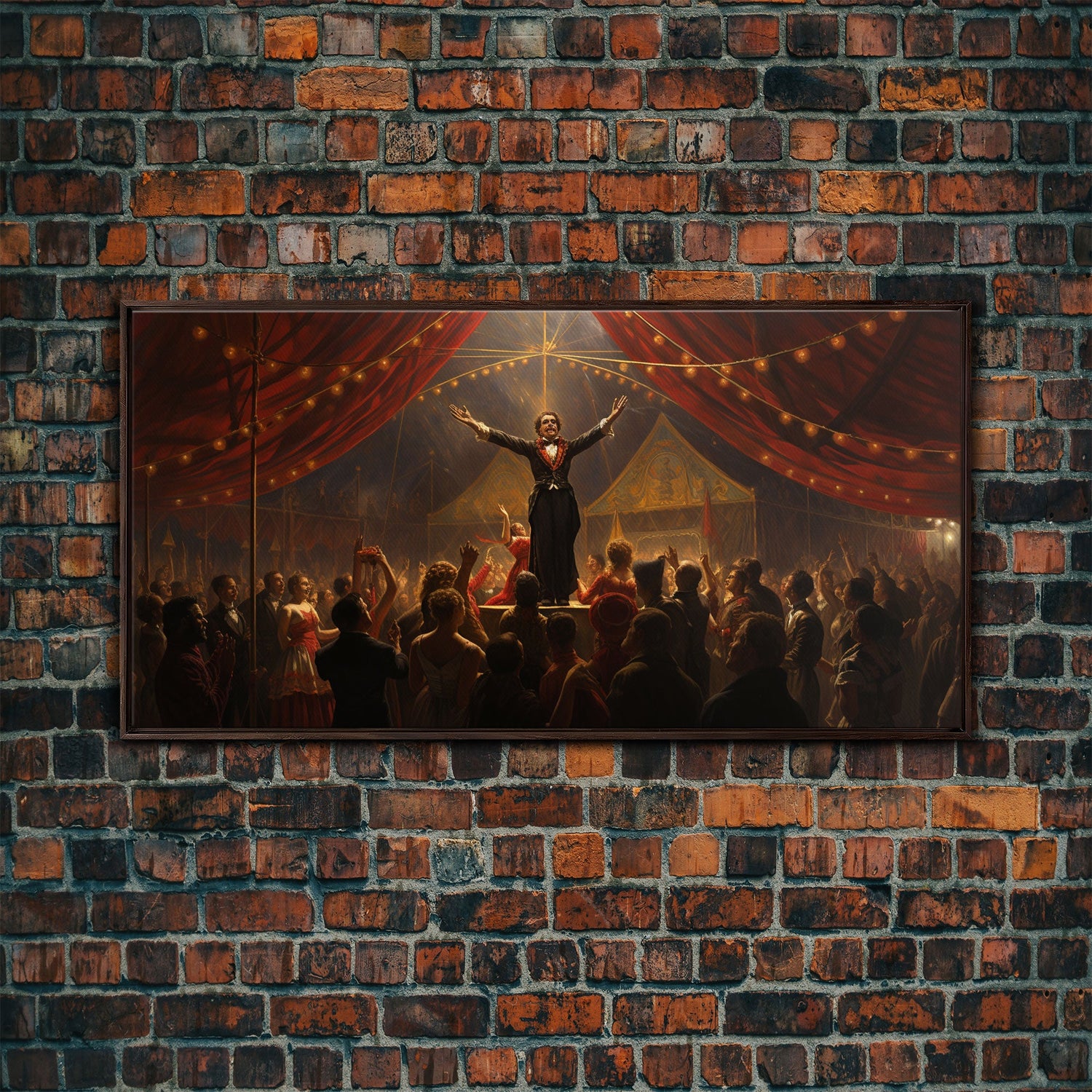 The Cursed Circus, Unique Halloween Art, Framed Canvas Print, Halloween Poster Art, Horror Prints