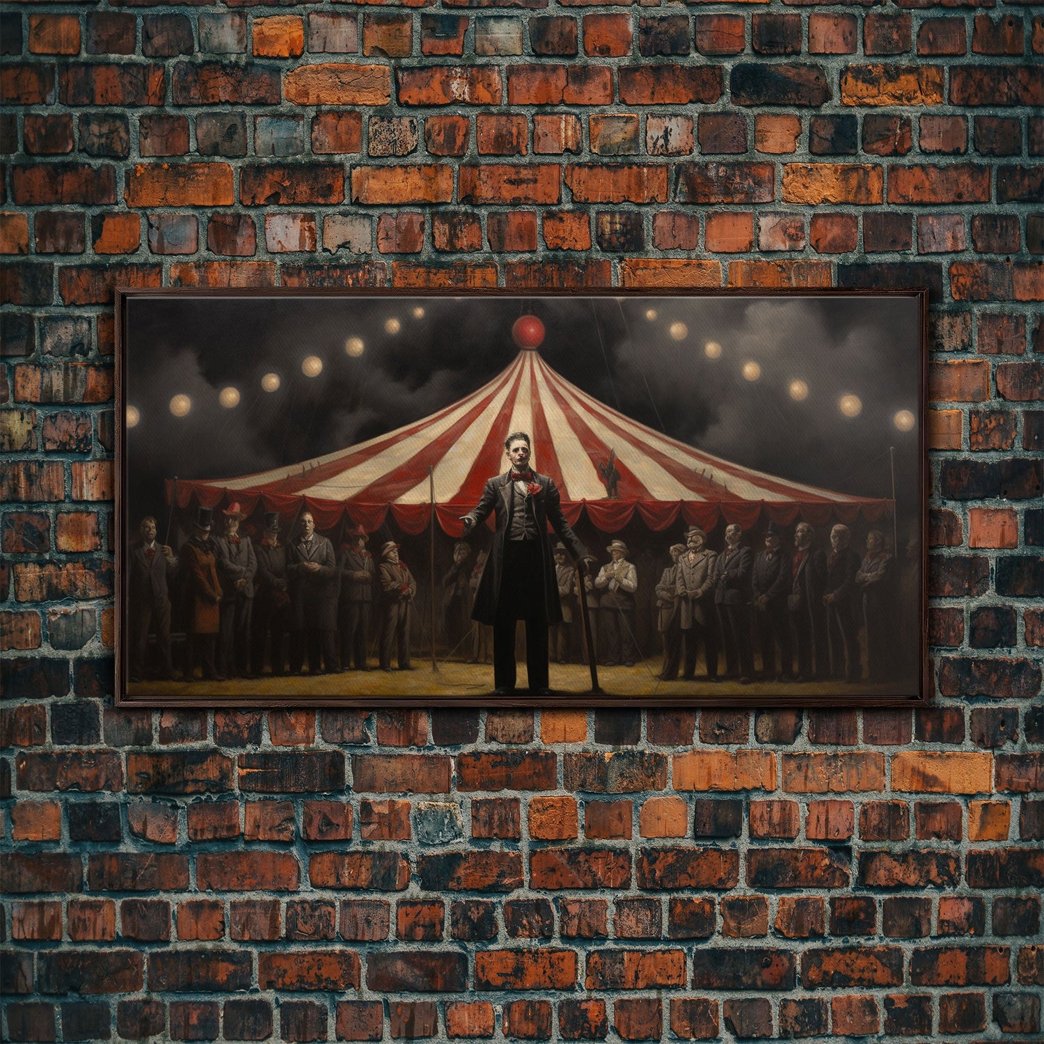 The Cursed Circus, Unique Halloween Art, Framed Canvas Print, Halloween Poster Art, Horror Prints, Victorian Oil Painting, Halloween Decor