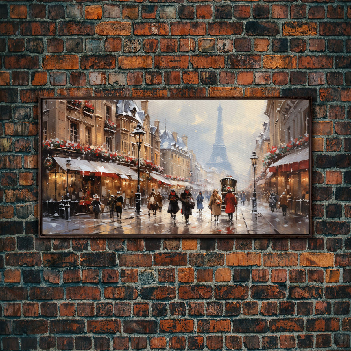 Winter Wonderland - Paris In The Snow at Christmas Time - Framed Canvas Print - Christmas Decor