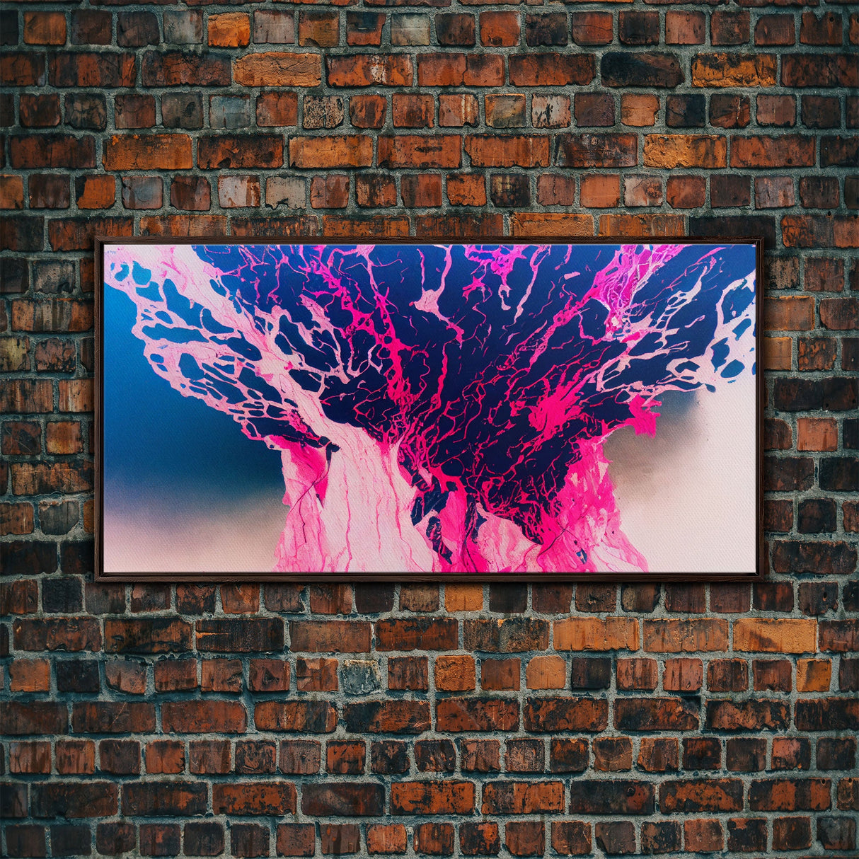 Neon Pink Explosion, Trippy Psychedelic Art, Ready To Hang Canvas Print, Framed Canvas Wall Art