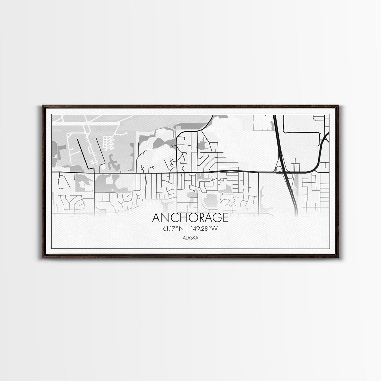Anchorage Street Map, Alaska Map, Map Print, Modern Art, Wall Art, Canvas Print, Bedroom Décor, City Map Wall Art, Minimalist Décor, Prints