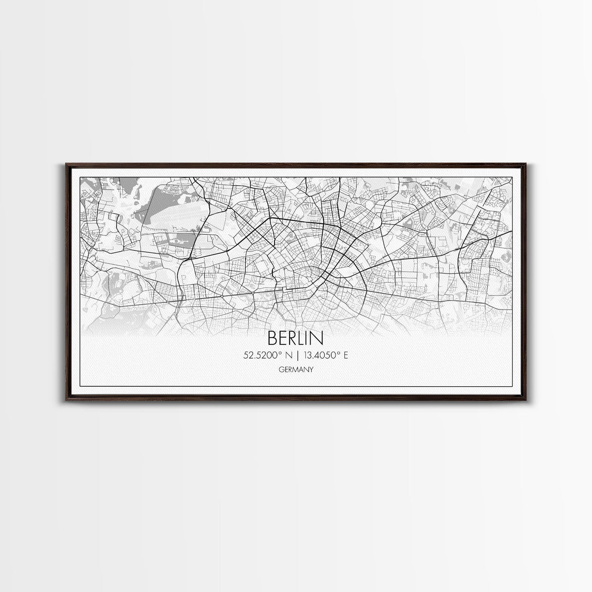Berlin Street Map, Germany Map, Map Print, Modern Art, Wall Art, Canvas Print, Gift For New Home, Couples Décor, Minimalist Wall Art