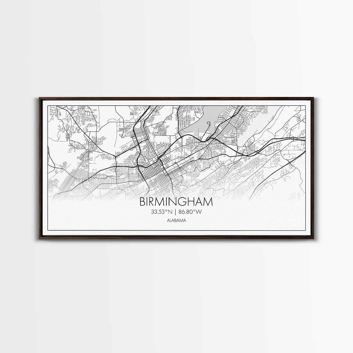 Birmingham Street Map, Alabama Map, Map Print, Modern Art, Wall Art, Canvas Print, Hometown Gifts, Entryway Décor, Farmhouse Wall Art
