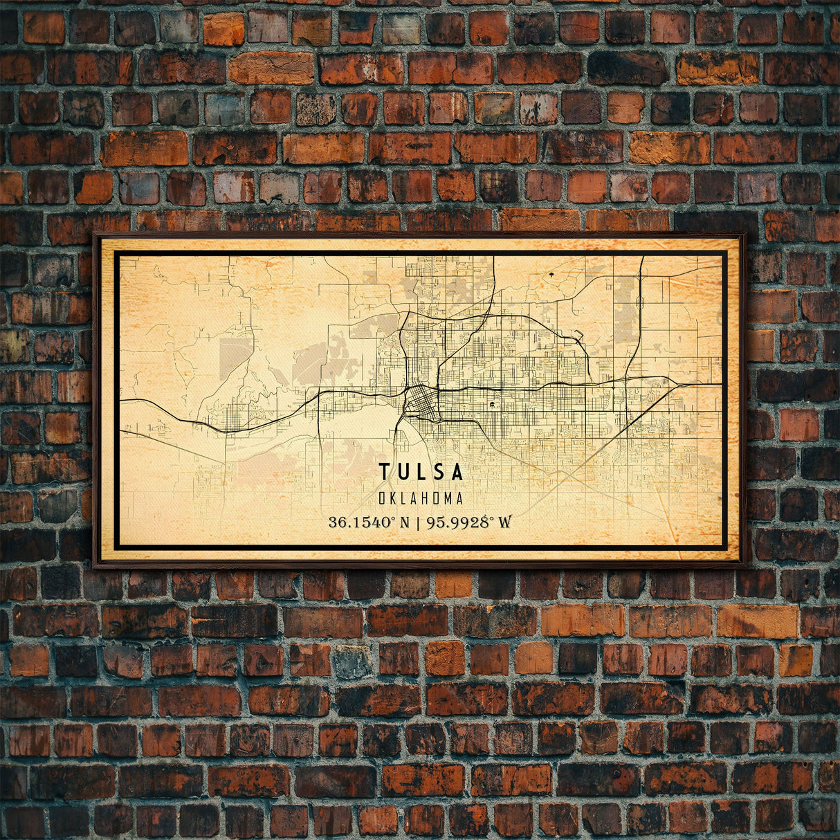 Tulsa Map Art - Oklahoma - Custom Tulsa City Streets Map Print - University of Tulsa - Home Office Decor Tulsa Map Decor Oklahoma Wall Art