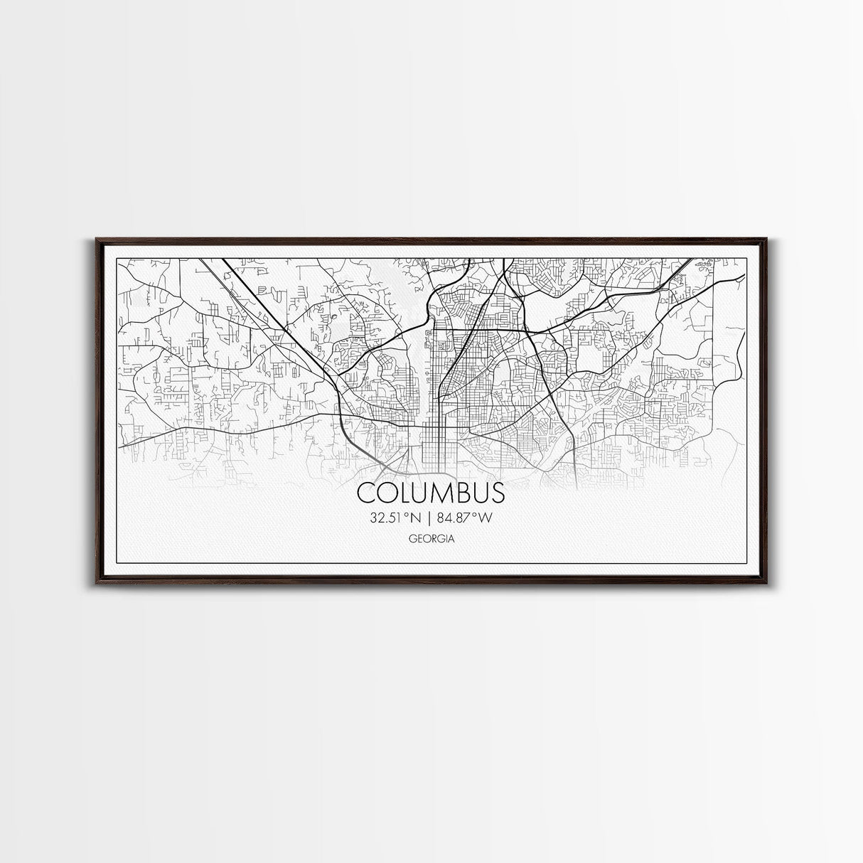 Columbus Street Map, Georgia Map, Map Print, Modern Art, Wall Art, Canvas Art, Couple Wall Décor, Bedroom Décor Man, Appreciation Gift