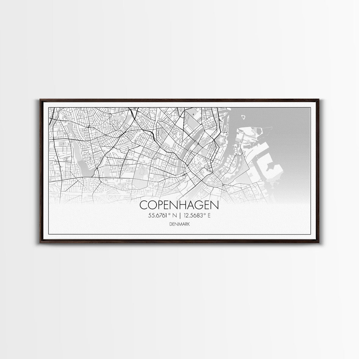 Copenhagen Street Map, Denmark Map, Map Print, Minimalist Art, Wall Art, Canvas Art, Modern Room Décor, RV Wall Décor, Gift For Pilot