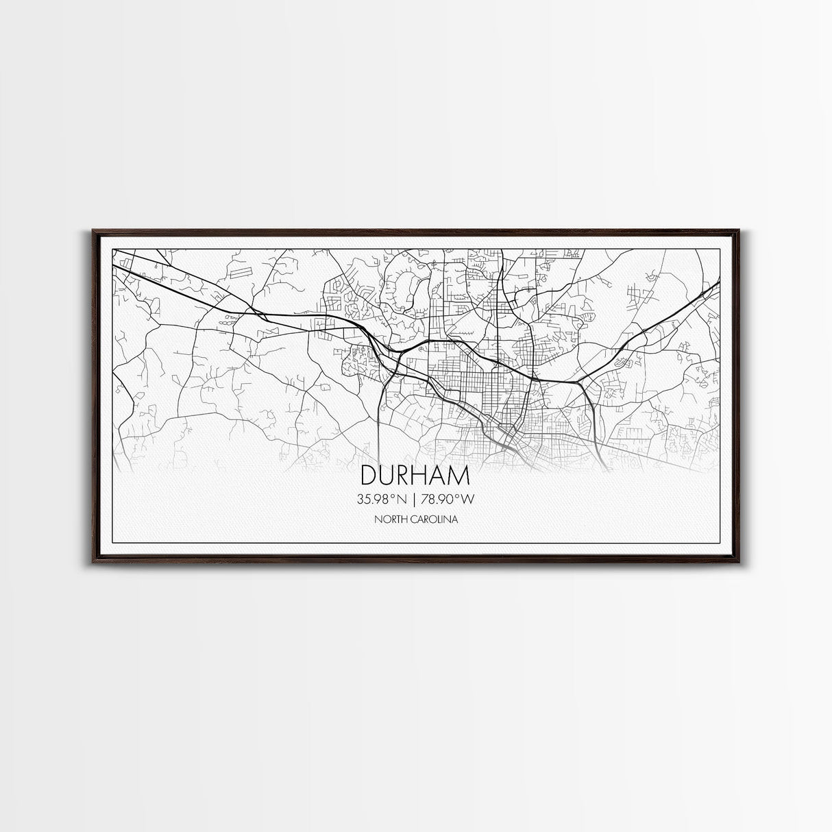 Durham Street Map, North Carolina Map, Map Art, Minimalist Art, Wall Art, Canvas Art, Trendy Room Décor, Bar Room Décor, Teacher Gift
