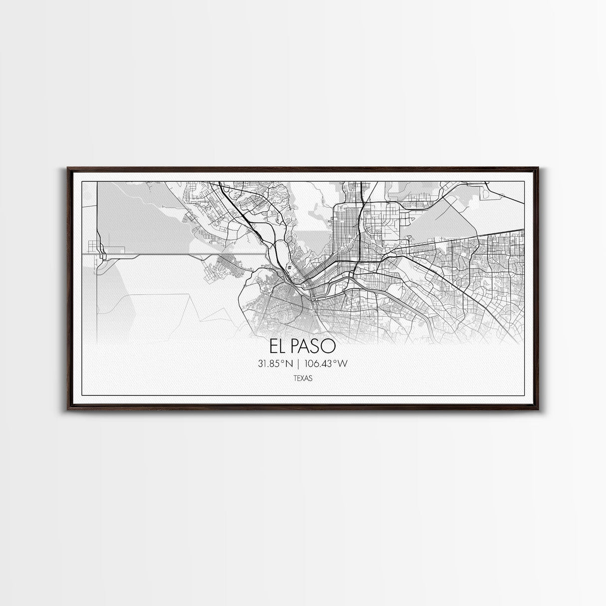 El Paso Street Map, Texas Map, Map Art, Minimalist Art, Wall Art, Canvas Art, Dorm Room Décor, Unique Room Décor, Father Gift, Prints