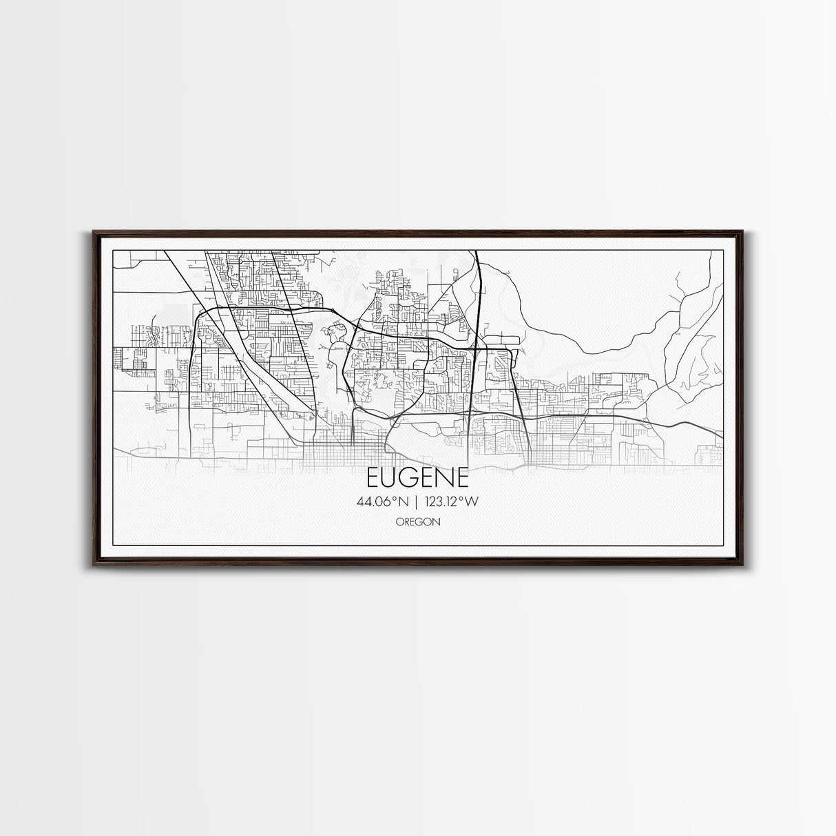 Eugene Street Map, Oregon Map, Map Art, Minimalist Art, Wall Art, Canvas Art, Newlywed Gift, Bar Wall Décor, Rustic Home Décor, Couples Gift