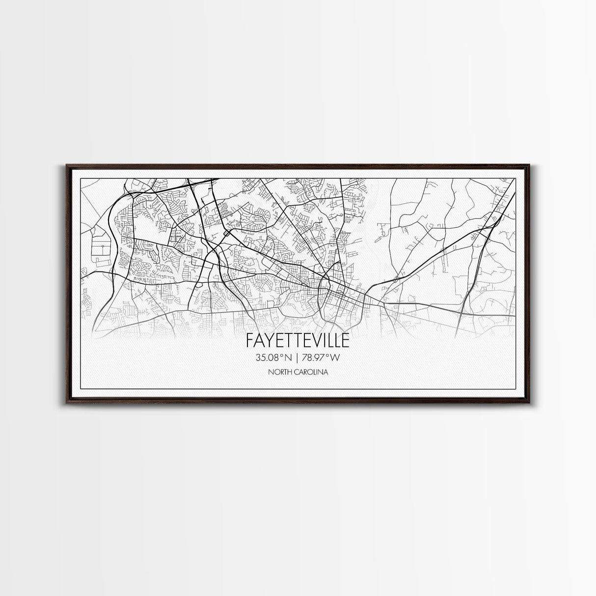 Fayetteville Street Map, North Carolina Map, Map Art, Minimalist Art, Wall Art, Canvas Art, Gift For Parents, Girls Room Décor, Cabin Décor