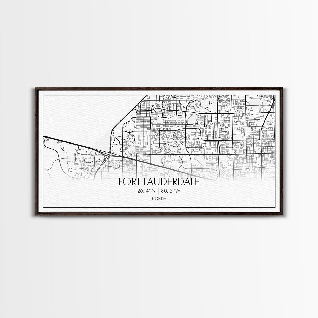 Fort Lauderdale Map, Florida Map, Map Art, Minimalist Art, Wall Art, Canvas Art, Gift For Newlyweds, Boys Room, Billiard Room Décor, Prints