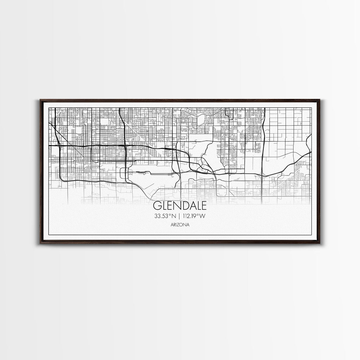 Glendale City Map, Arizona Map, Map Art, Minimalist Art, Wall Art, Canvas Art, Cabin Wall Décor, Entryway Décor, Room Décor, Gifts For Her