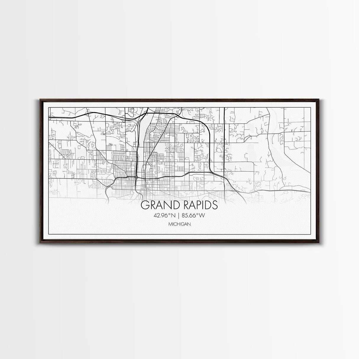Grand Rapids City Map, Michigan Map, Map Art, Minimalist Art, Wall Art, Canvas Art, Graduation Gift, Modern Farmhouse Wall Art, Office Art