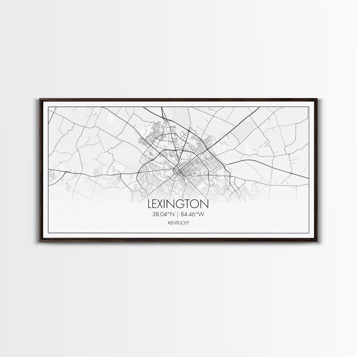 Lexington City Map, Kentucky Map, Map Art, Modern Art, Wall Art, Canvas Art, Farmhouse Wall Décor, Gift For Women, Living Room Wall Art