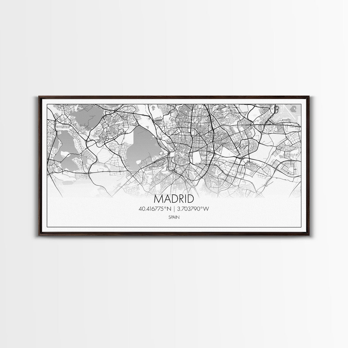 Madrid City Map, Spain Map, Map Art, Modern Art, Wall Art, Canvas Art, Europe Wall Art, Girl Room Décor, Mens Gift, Preppy Wall Art, Office