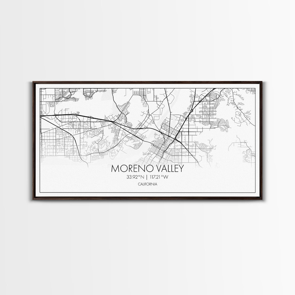 Moreno Valley City Map, California Map, Map Art, Minimalist Wall Art, Wall Art, Canvas Art, Horizontal Print, PHD Graduation Gift, Office