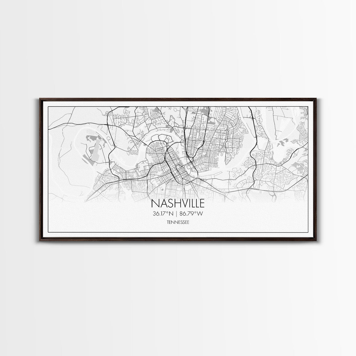 Nashville City Map, Tennessee Map, Map Art, Minimalist Wall Art, Wall Art, Canvas Art, Music Lover Gift, Country Décor, Landscape Wall Art