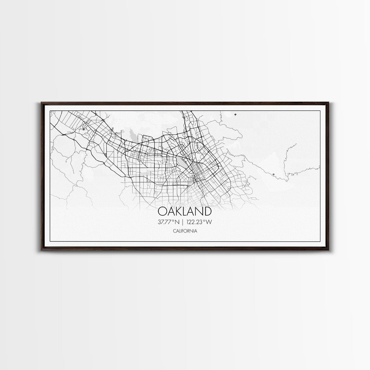 Oakland City Map, California Art, Map Print, Minimalist Wall Art, Wall Art, Canvas Art, Teen Room Art, Dorm Room Art, Graduation Gift