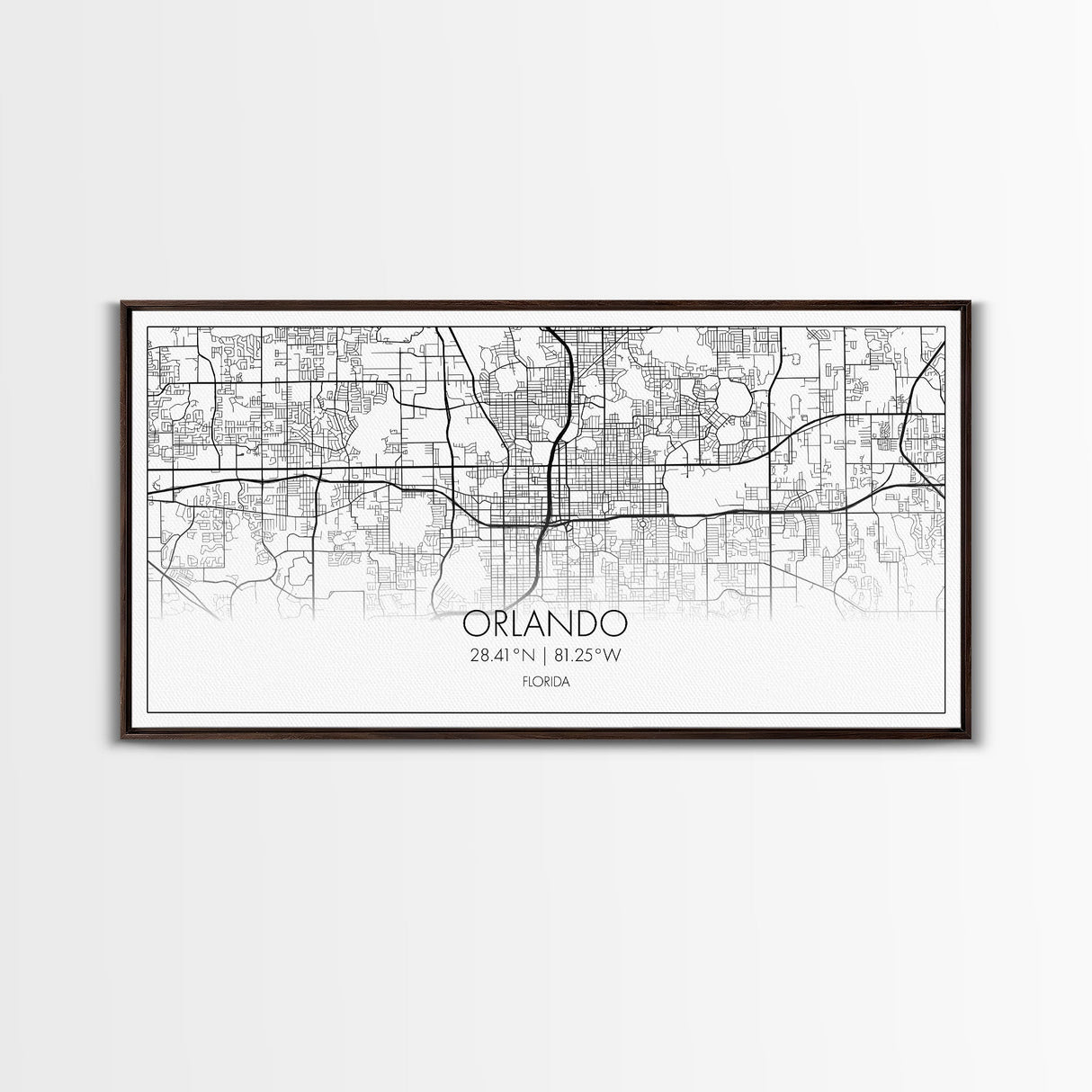 Orlando City Map, Florida Art, Map Print, Minimalist Wall Art, Wall Art, Canvas Art, New Homeowner Gift, Gaming Wall Décor, Wall Hanging