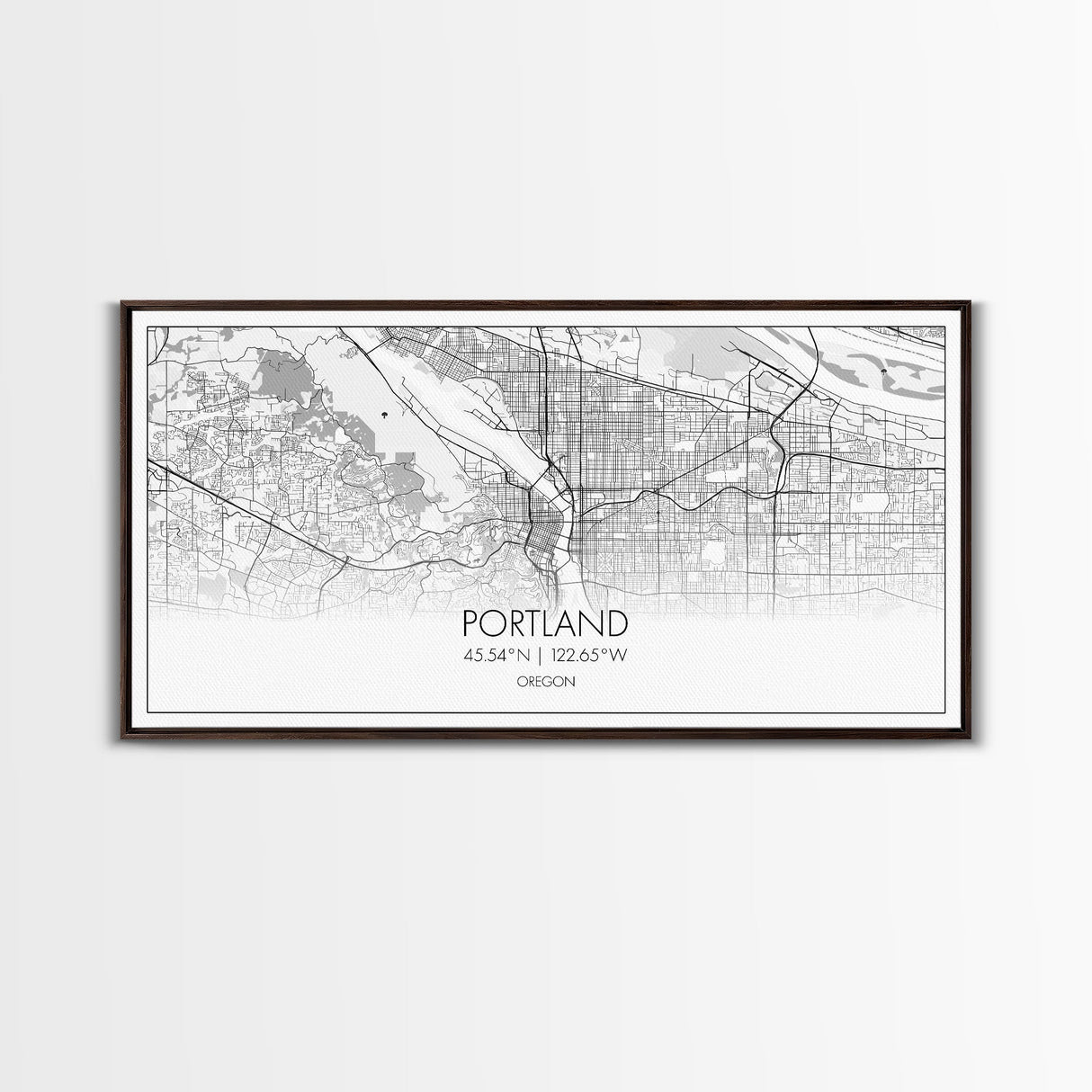 Portland City Map, Oregon Art, Map Print, Minimalist Wall Art, Wall Art, Canvas Art, New Home Gift, Gaming Wall Décor, Man Cave Art, Prints