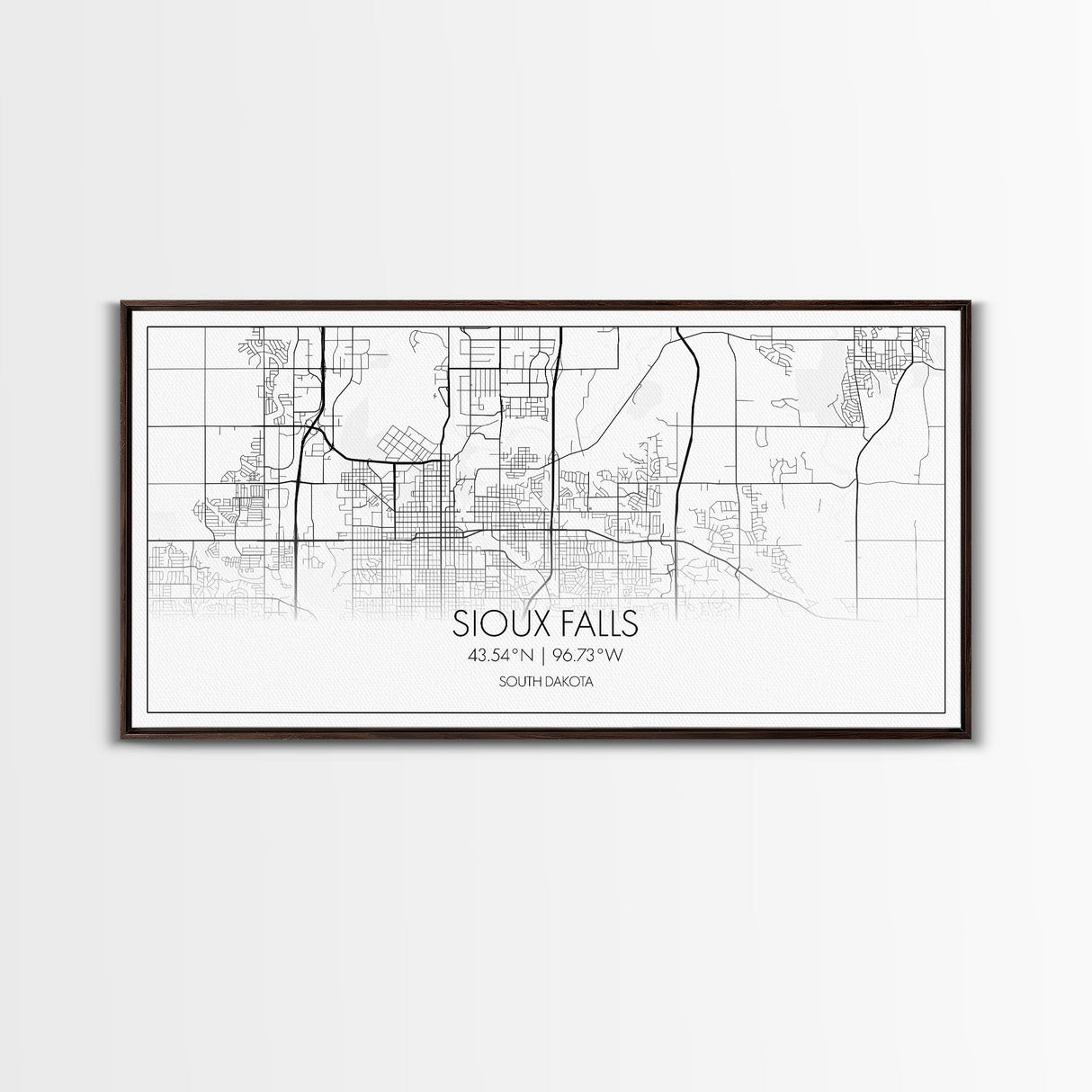 Sioux Falls City Map, South Dakota Art, Map Print, Modern Wall Art, Wall Art, Canvas Art, Large Wall Art, Unique Wall Décor, Office Prints