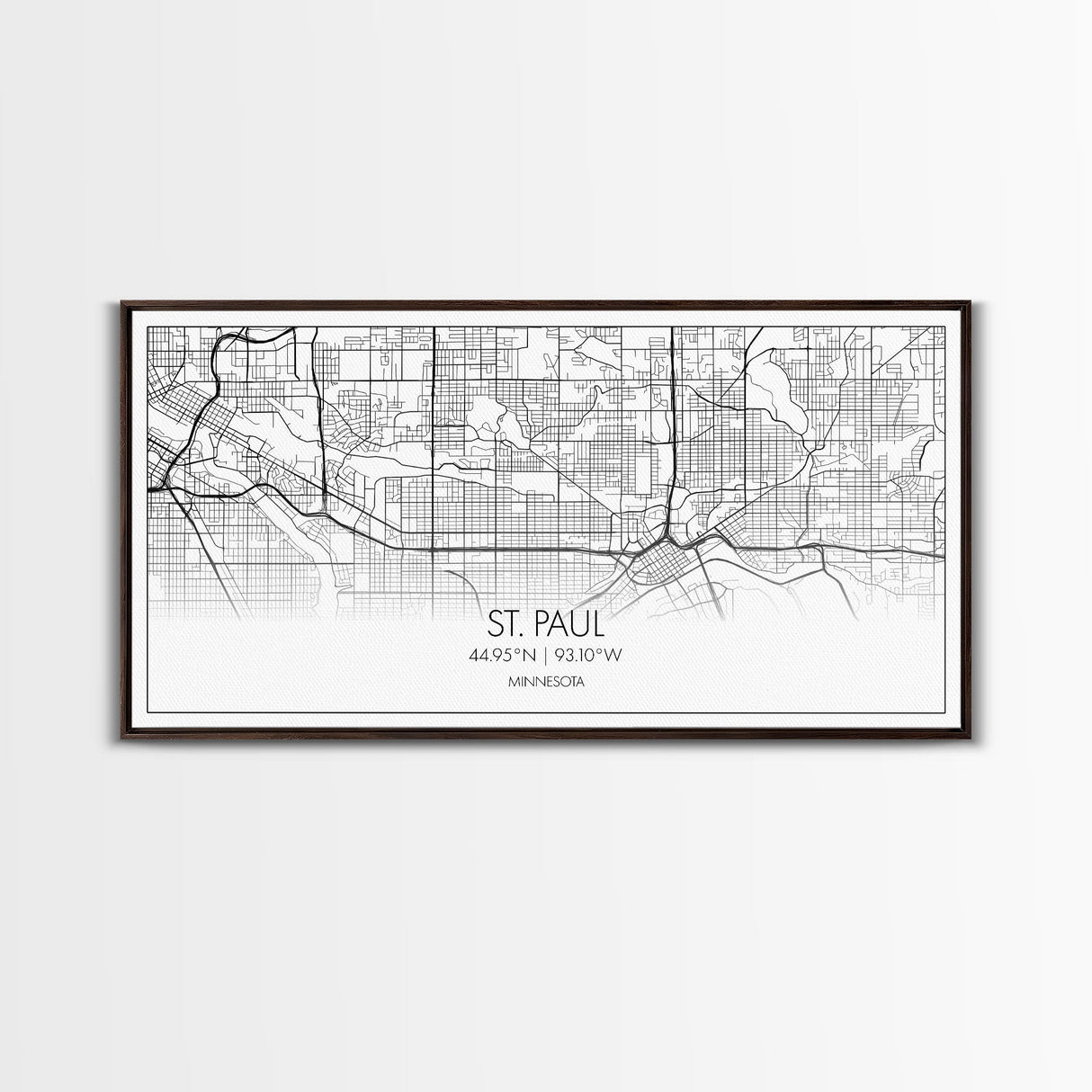St Paul City Map, Minnesota Art, Map Print, Modern Wall Art, Wall Art, Canvas Art, Bedroom Teen Girl Art, Newlywed Gift, College Dorm Décor