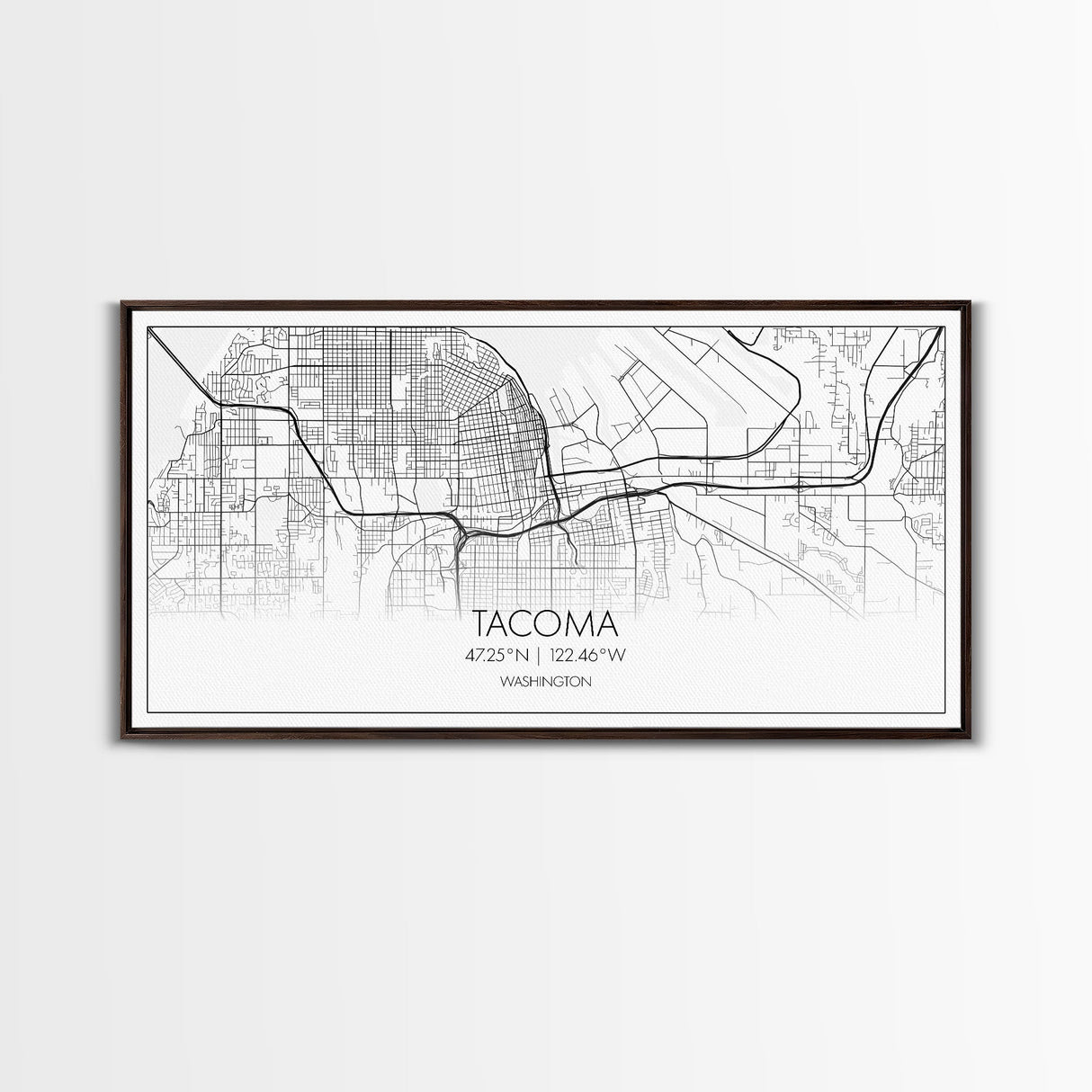 Tacoma City Map, Washington Art, Map Print, Modern Wall Art, Wall Art, Canvas Art, Gift For The Home, Farmhouse Wall Décor, City Wall Art