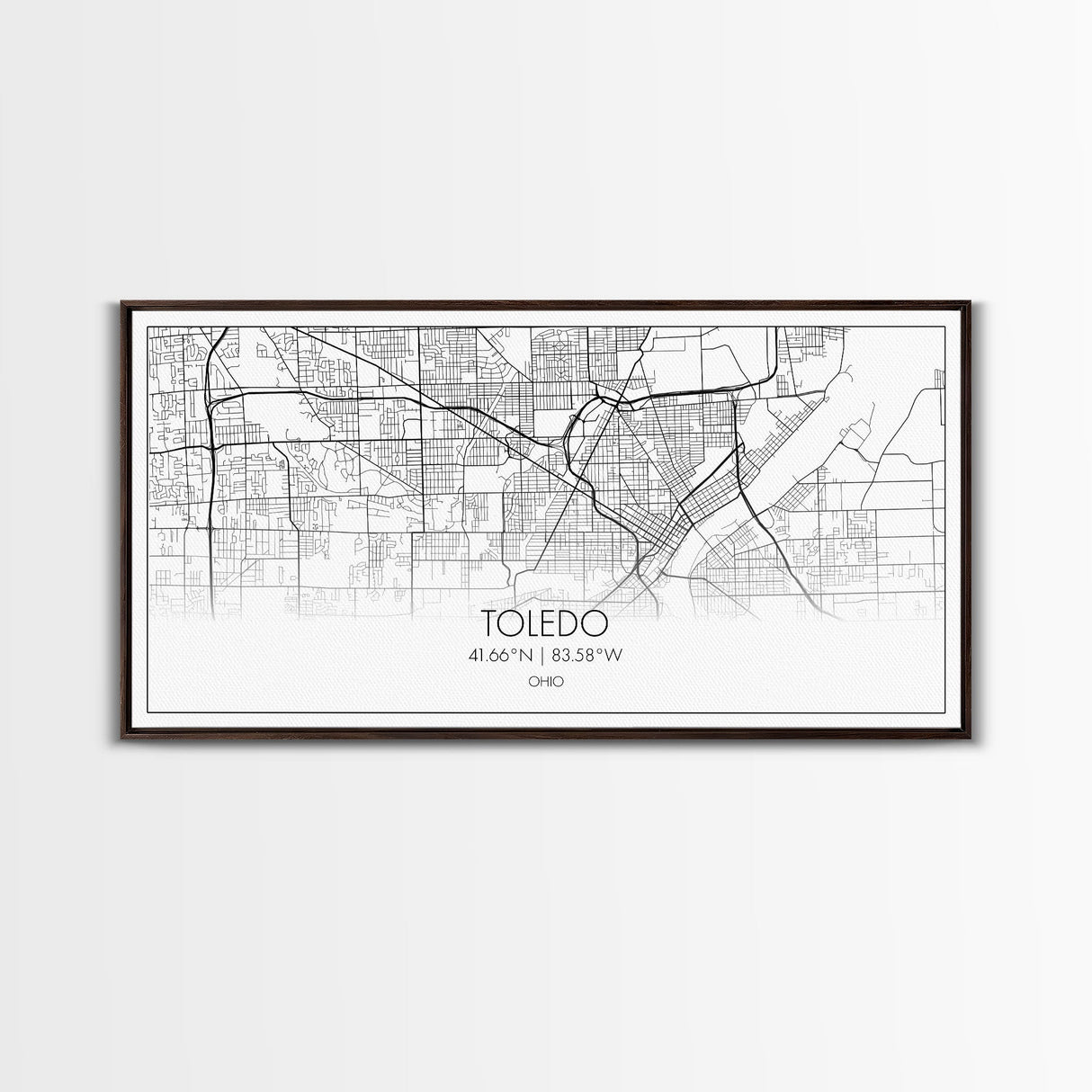 Toledo City Map, Ohio Art, Map Print, Modern Wall Art, Wall Art, Canvas Art, Landscape Art Print, Gift For Boss, Ranch House Décor