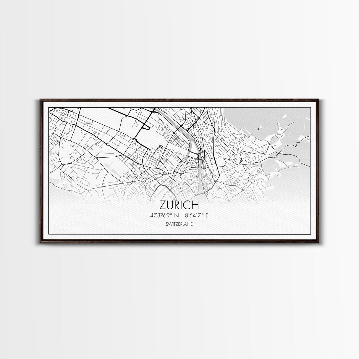 Zurich City Map, Switzerland Art, Map Print, Modern Wall Art, Wall Art, Canvas Art, Home Office Art, Newlywed Gift, Landscape Art Print