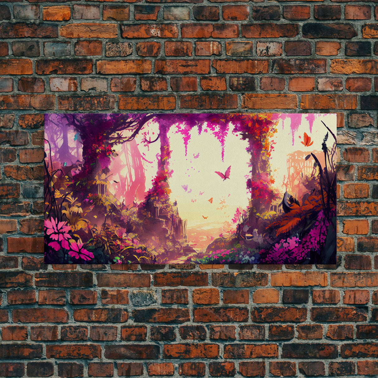 Pink Forest Art | Framed Canvas Print | Framed Art | Fantasy Decor | Magenta / Fuchsia Gift | Large Format Art