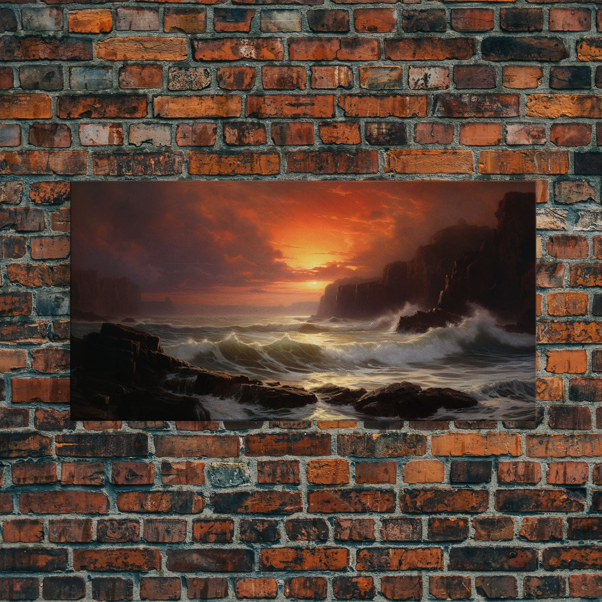 Beautiful Seascape Painting Canvas Print, Landscape Oil Painting, Minimalist Modern Art, Canvas Painting, Framed Wall Art Print