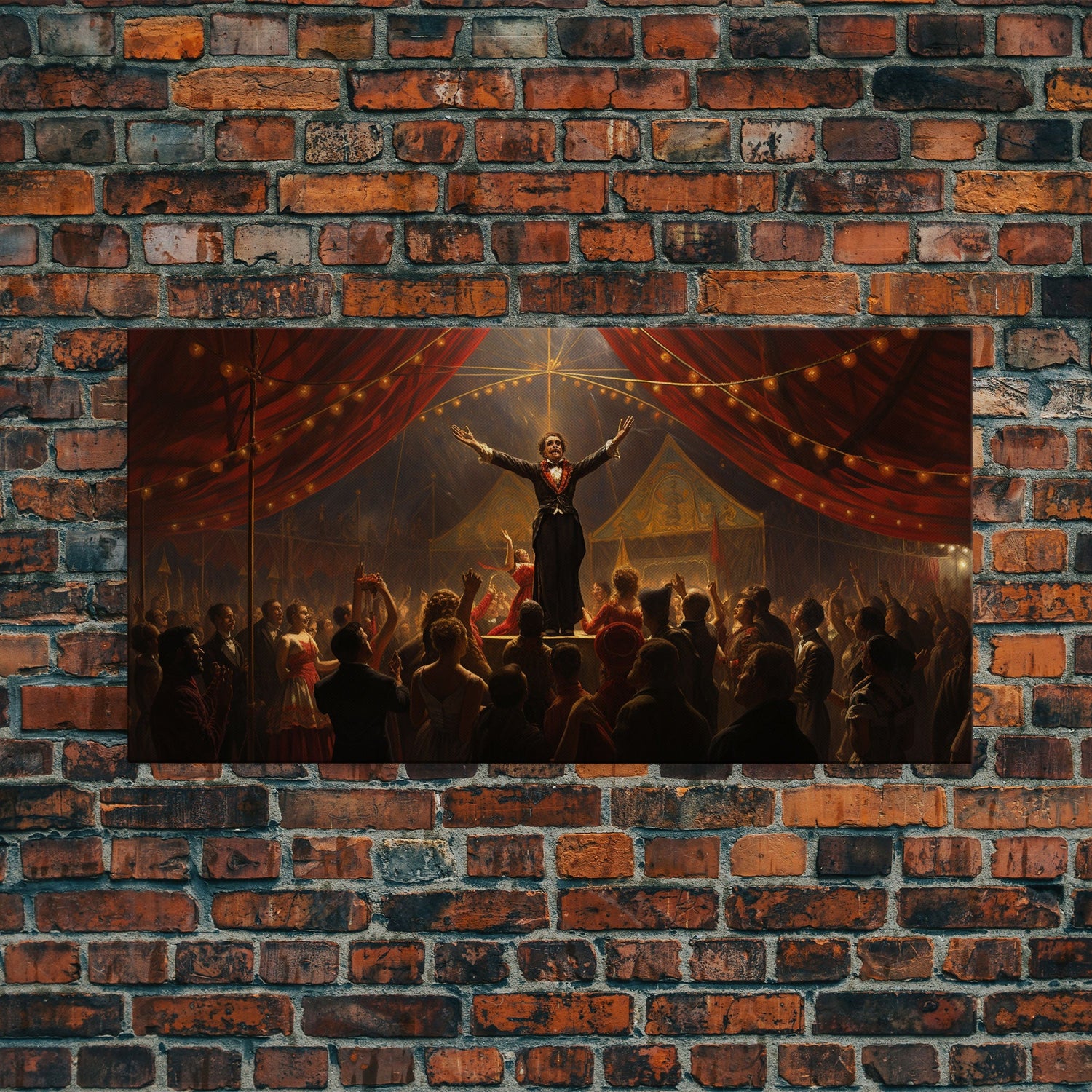 The Cursed Circus, Unique Halloween Art, Framed Canvas Print, Halloween Poster Art, Horror Prints