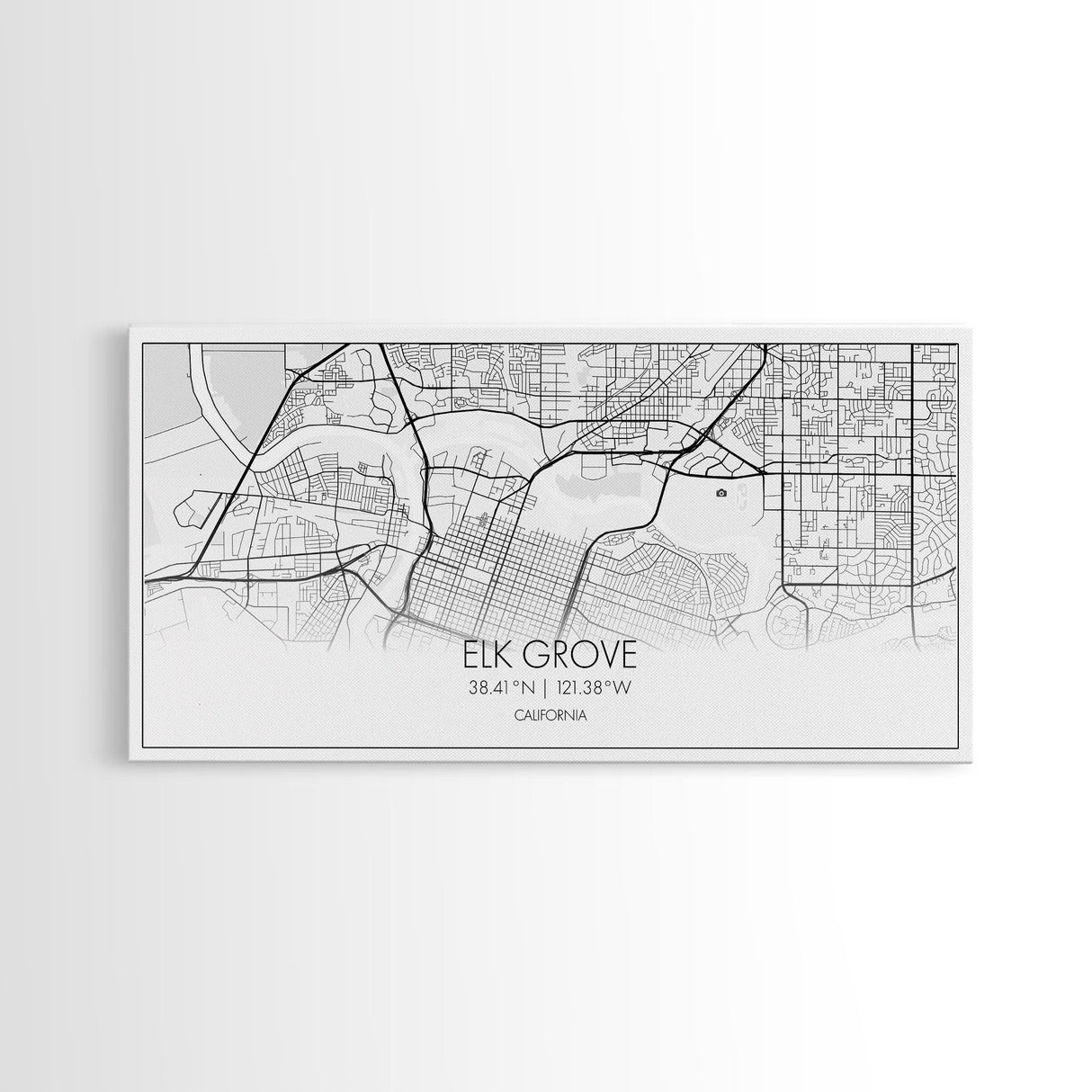 Elk Grove Street Map, California Map, Map Art, Minimalist Art, Wall Art, Canvas Art, Trendy Décor, Gift For Friend, Couple Wall Décor