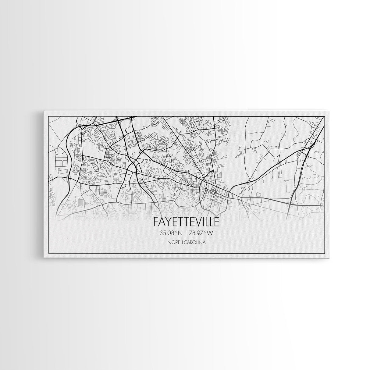 Fayetteville Street Map, North Carolina Map, Map Art, Minimalist Art, Wall Art, Canvas Art, Gift For Parents, Girls Room Décor, Cabin Décor
