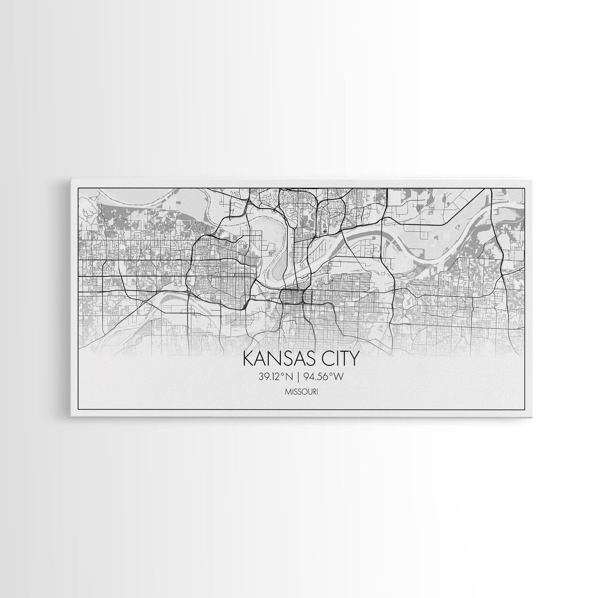 Kansas City Map, Missouri Map, Map Art, Modern Art, Wall Art, Canvas Art, Country Wall Art, Farmhouse Wall Décor, Gift For Couples, Room Art