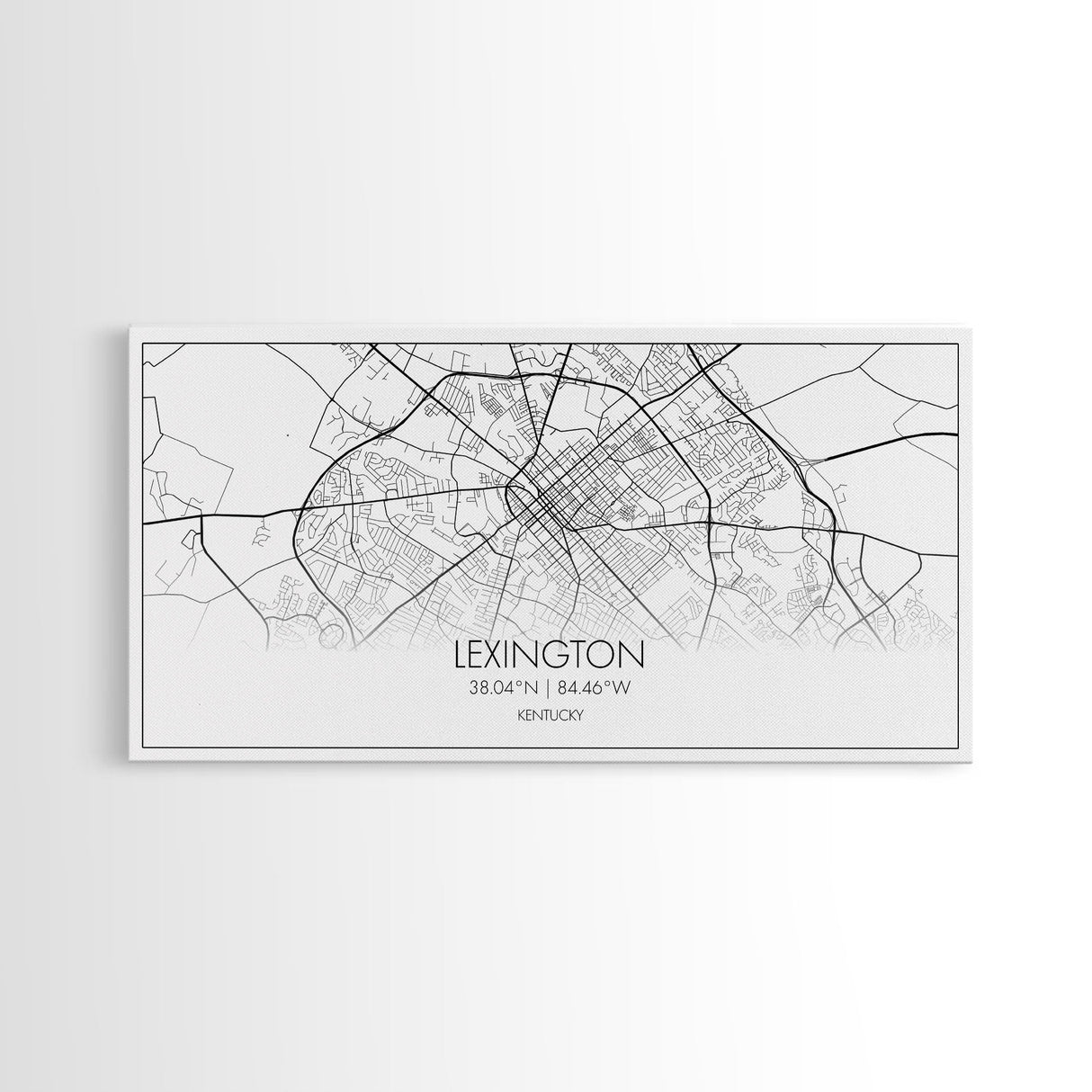 Lexington City Map, Kentucky Map, Map Art, Modern Art, Wall Art, Canvas Art, Dorm Room Decor, Country Wall Art, Housewarming Gift, Prints
