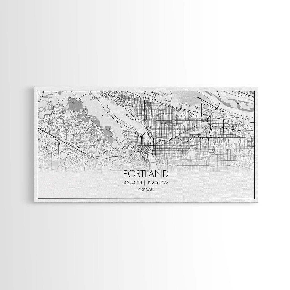 Portland City Map, Oregon Art, Map Print, Minimalist Wall Art, Wall Art, Canvas Art, New Home Gift, Gaming Wall Décor, Man Cave Art, Prints