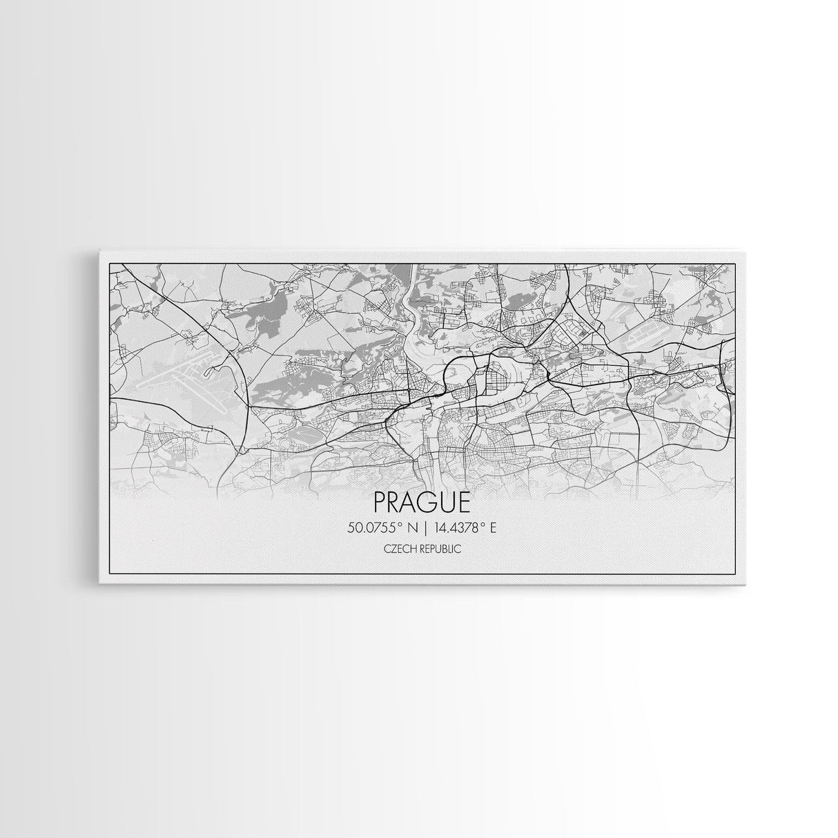 Prague City Map, Czech Republic Art, Map Print, Minimalist Wall Art, Wall Art, Canvas Art, First Home Gift, Indie Room Décor, Military Décor