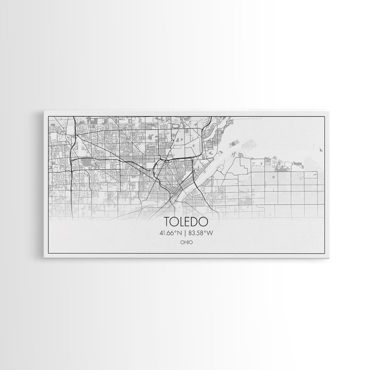 Toledo City Map, Ohio Art, Map Print, Modern Wall Art, Wall Art, Canvas Art, Bedroom Teen Girl Art, Gift For Realtor, Family Home Décor